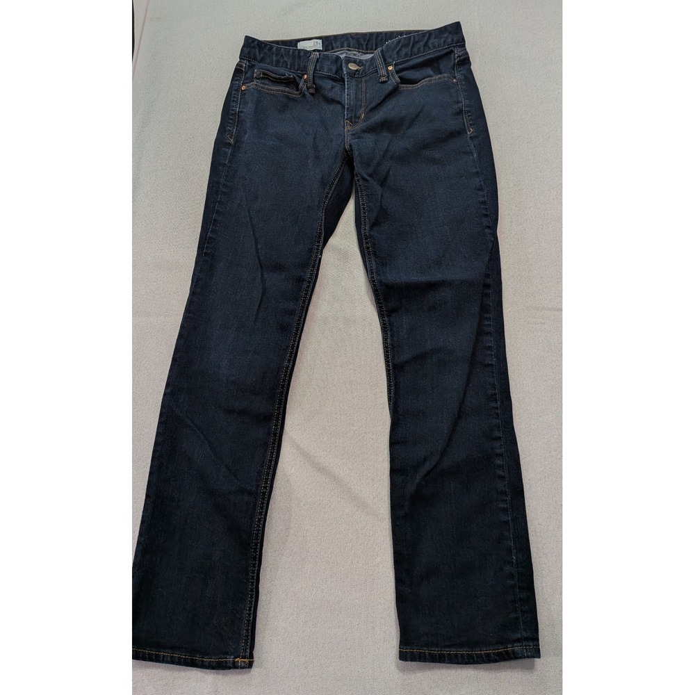 Gap Real Straight Jeans Womens 28s Dark Blue Rinse Excellent Stretch Denim